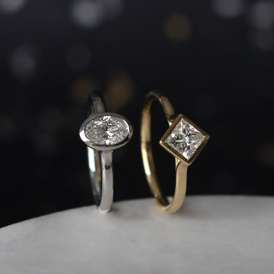 AVA Platinum Oval Diamond Engagement Ring by EC One London
