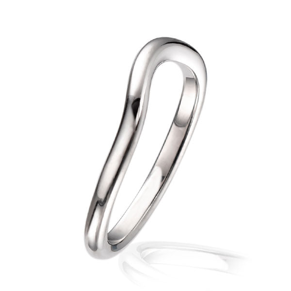 Deep Curved 18ct White Gold Wedding Ring