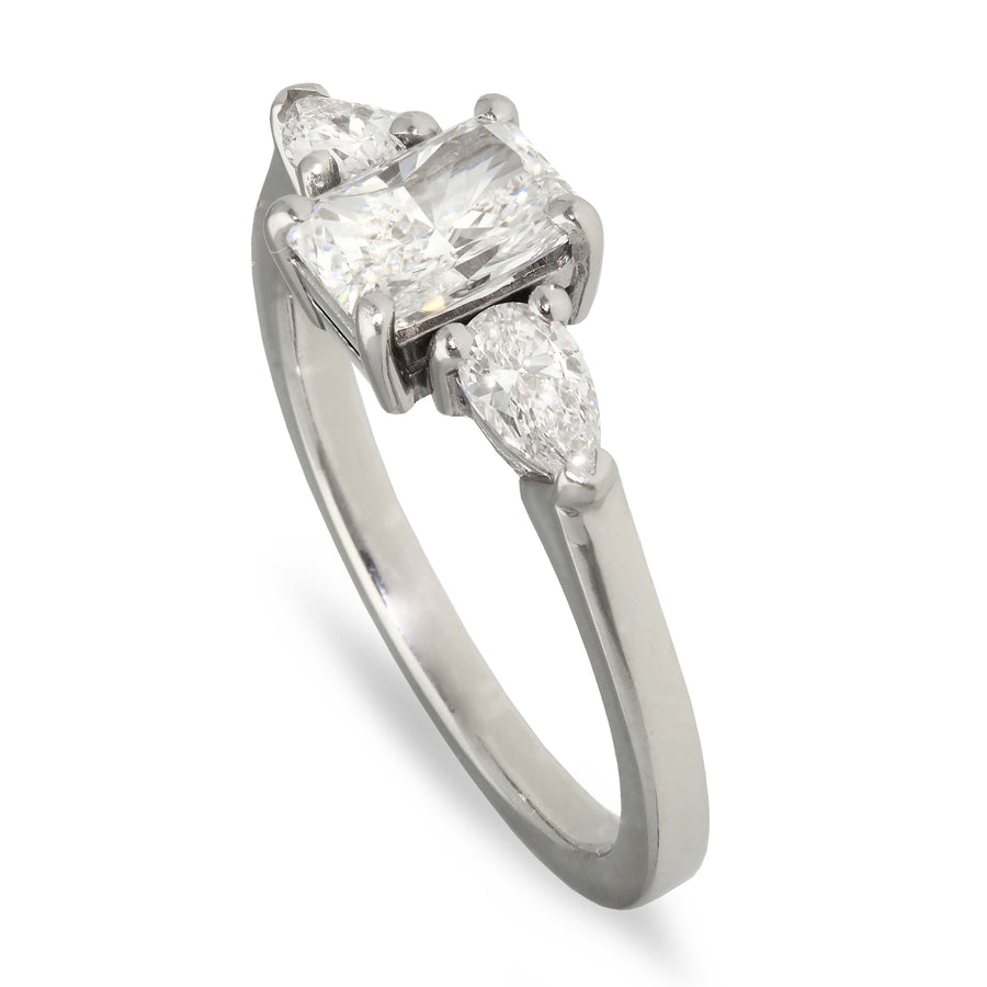 PHOEBE Radiant Diamond Trilogy Engagement Ring