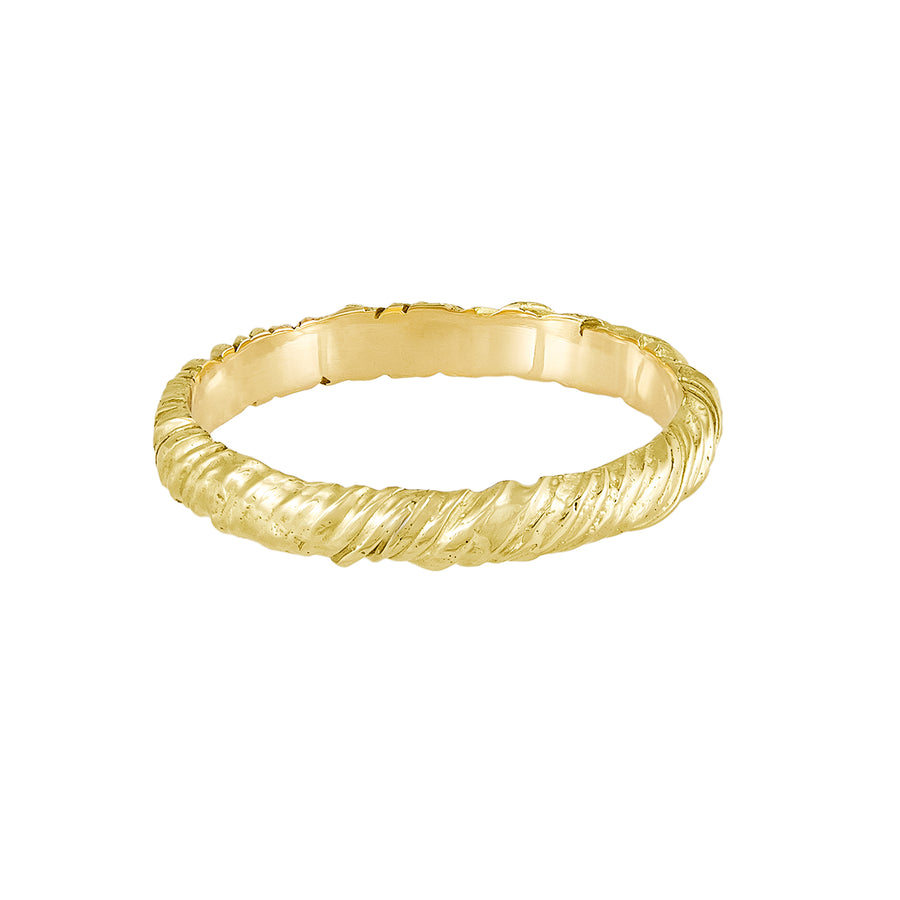Natalie Perry at EC One London ethical wedding band in recycled yellow gold