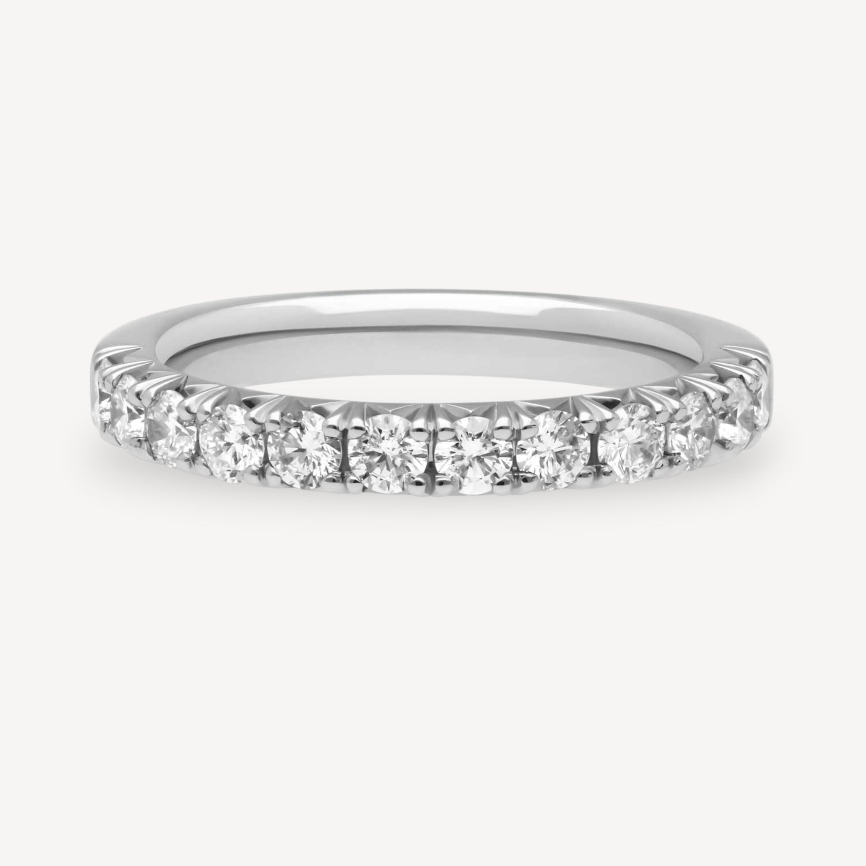0.75ct French Pave Diamond Half Eternity Ring Platinum