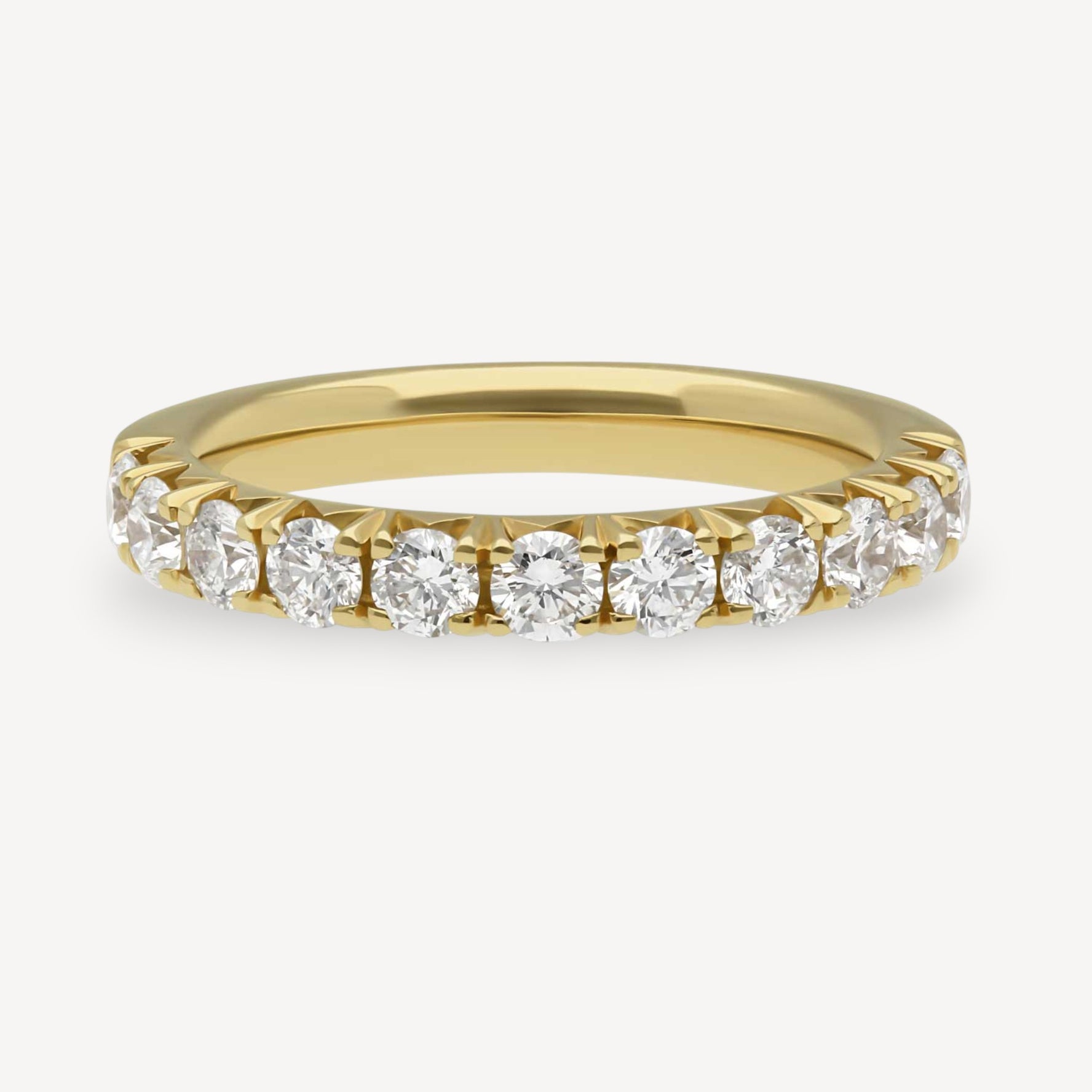 1.00ct French Pave Diamond Half Eternity Ring Gold