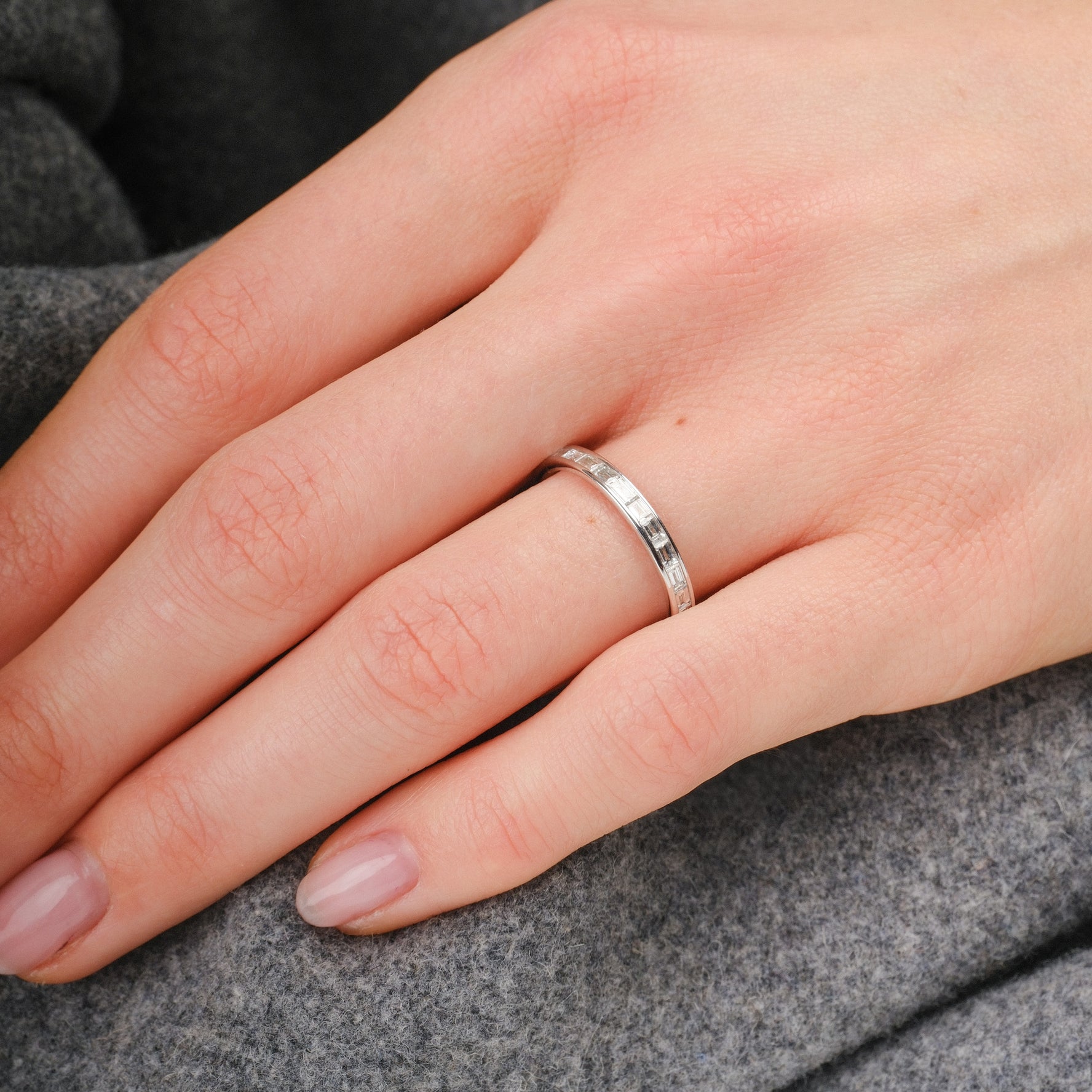 1.00ct Baguette Full Eternity Ring Platinum