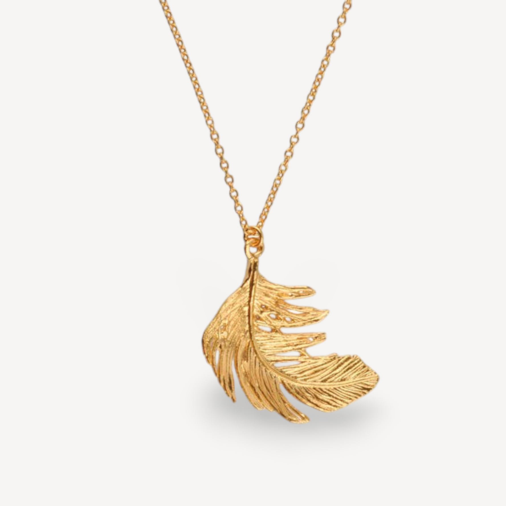 EC One Alex Monroe Large Gold Feather Necklace