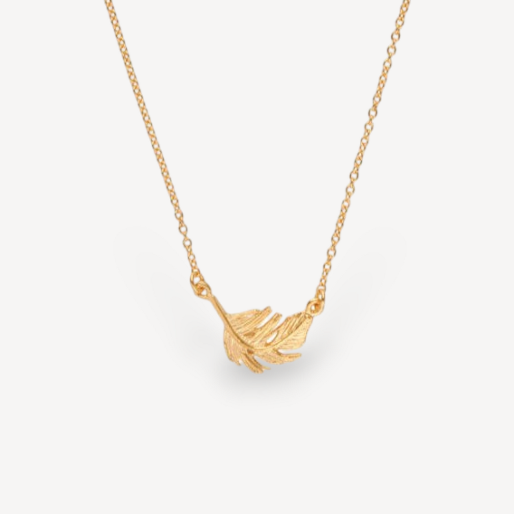 EC One EC One Small Gold Feather Necklace