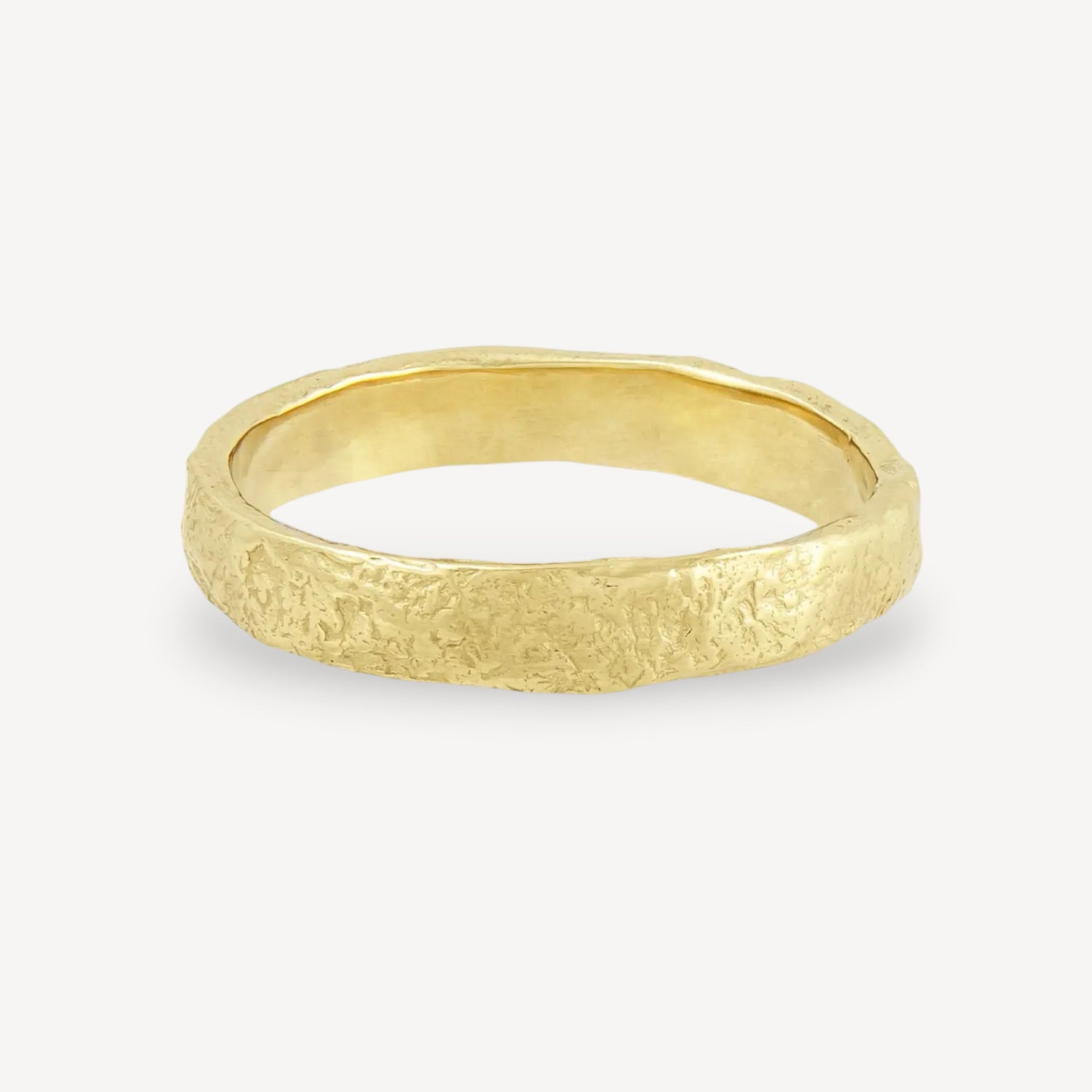 3.5mm Organic Wedding Ring 18ct Yellow Gold
