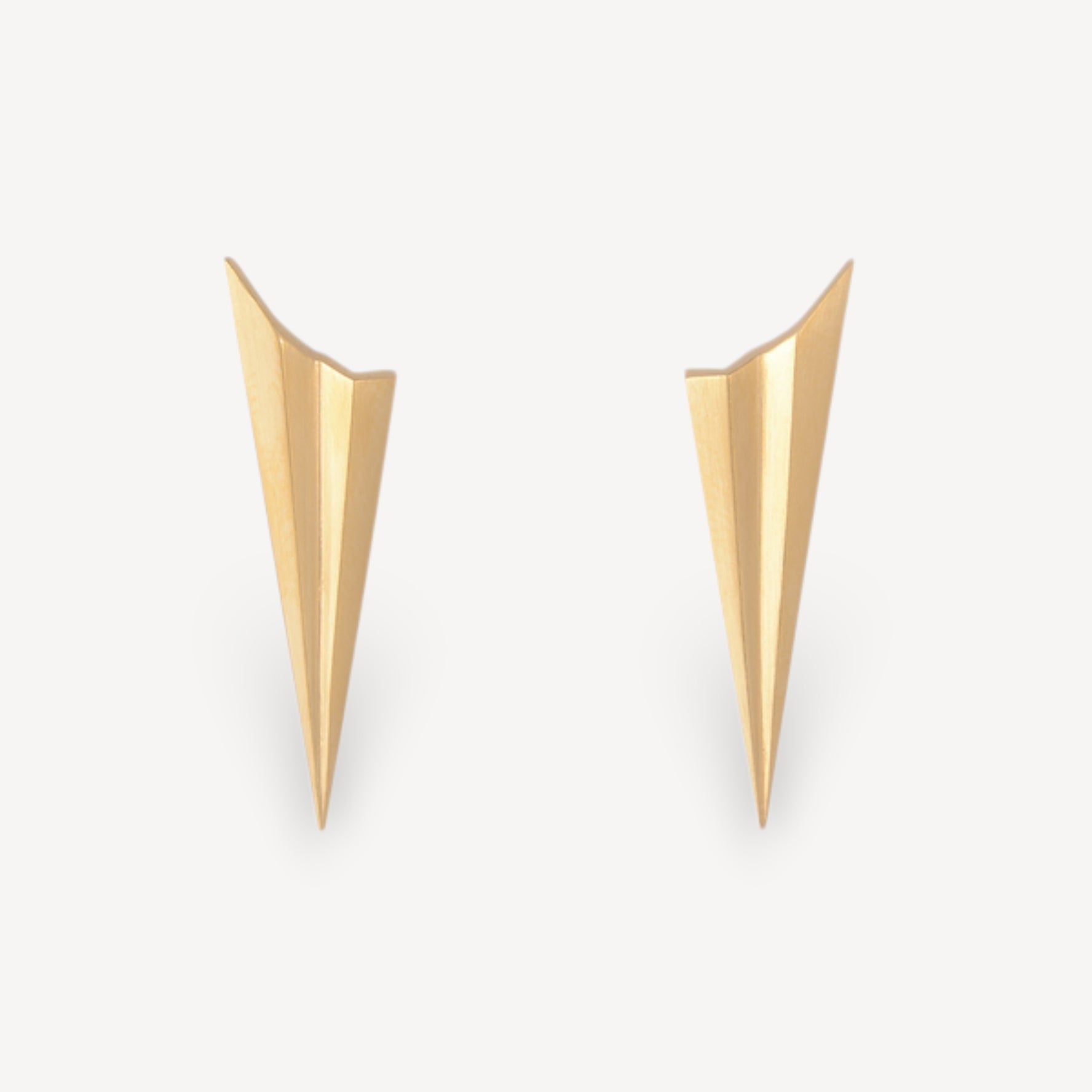 EC One Alice Barnes Long Pleated Gold Studs
