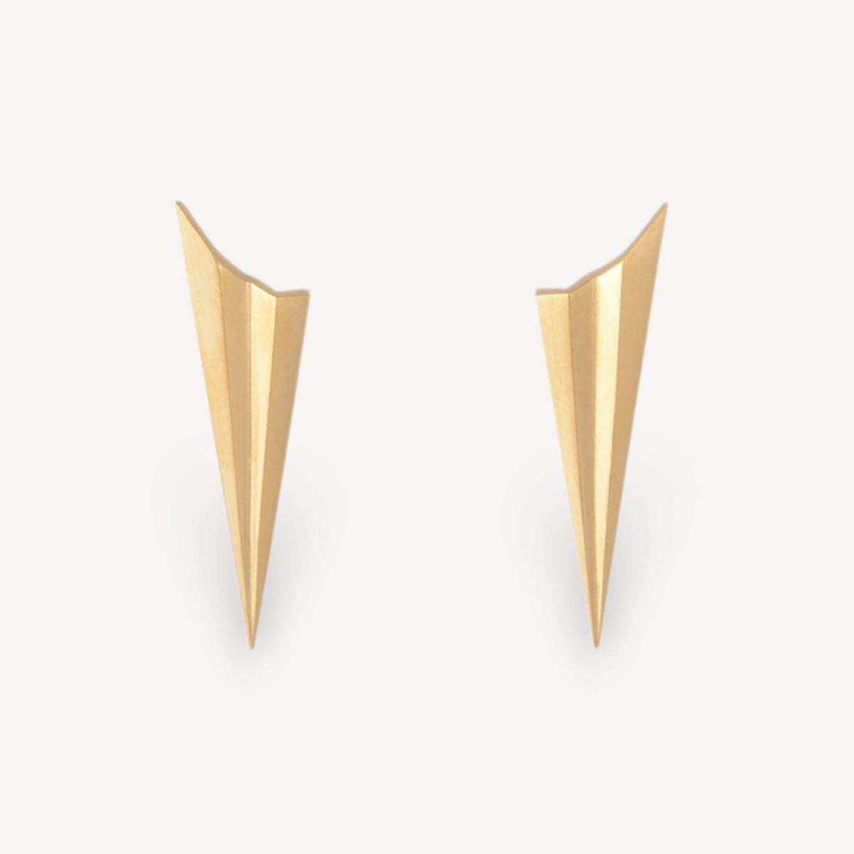 EC One Alice Barnes Long Pleated Gold Studs