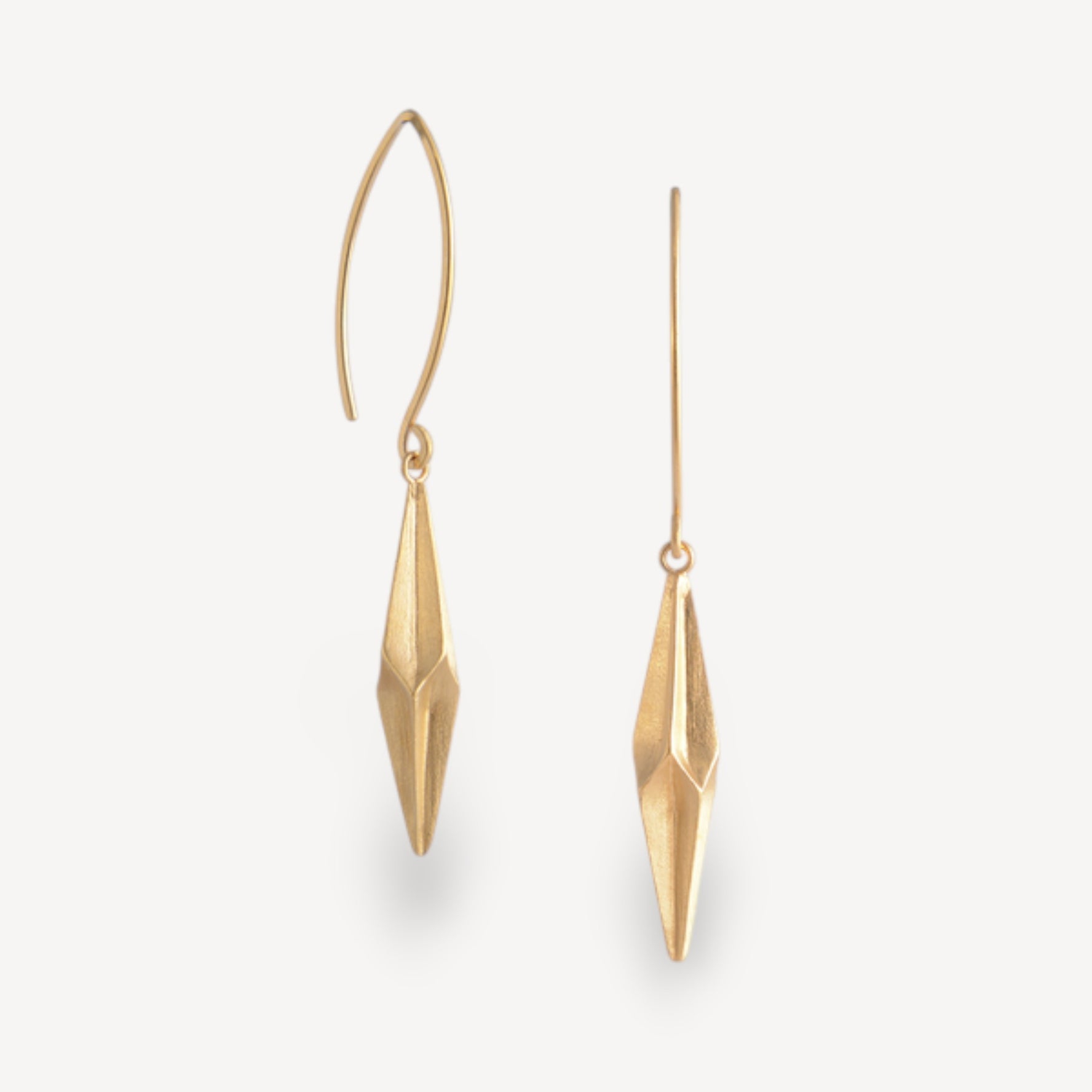 EC One Alice Barnes Shard Pleated Gold Hook Earrings