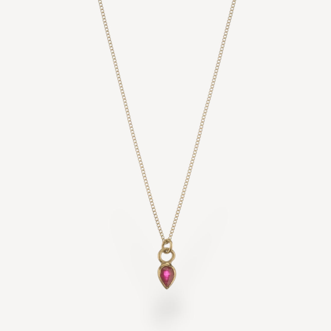 EC One Metier Gold Necklace with Pear Shaped Ruby