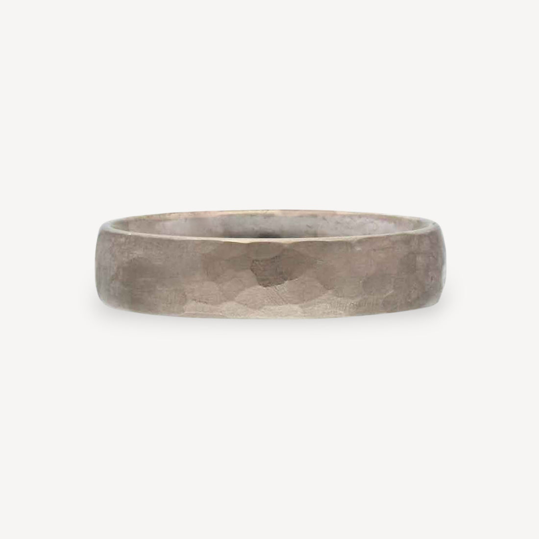4mm Lightly Faceted  Wedding Ring 18ct White Gold