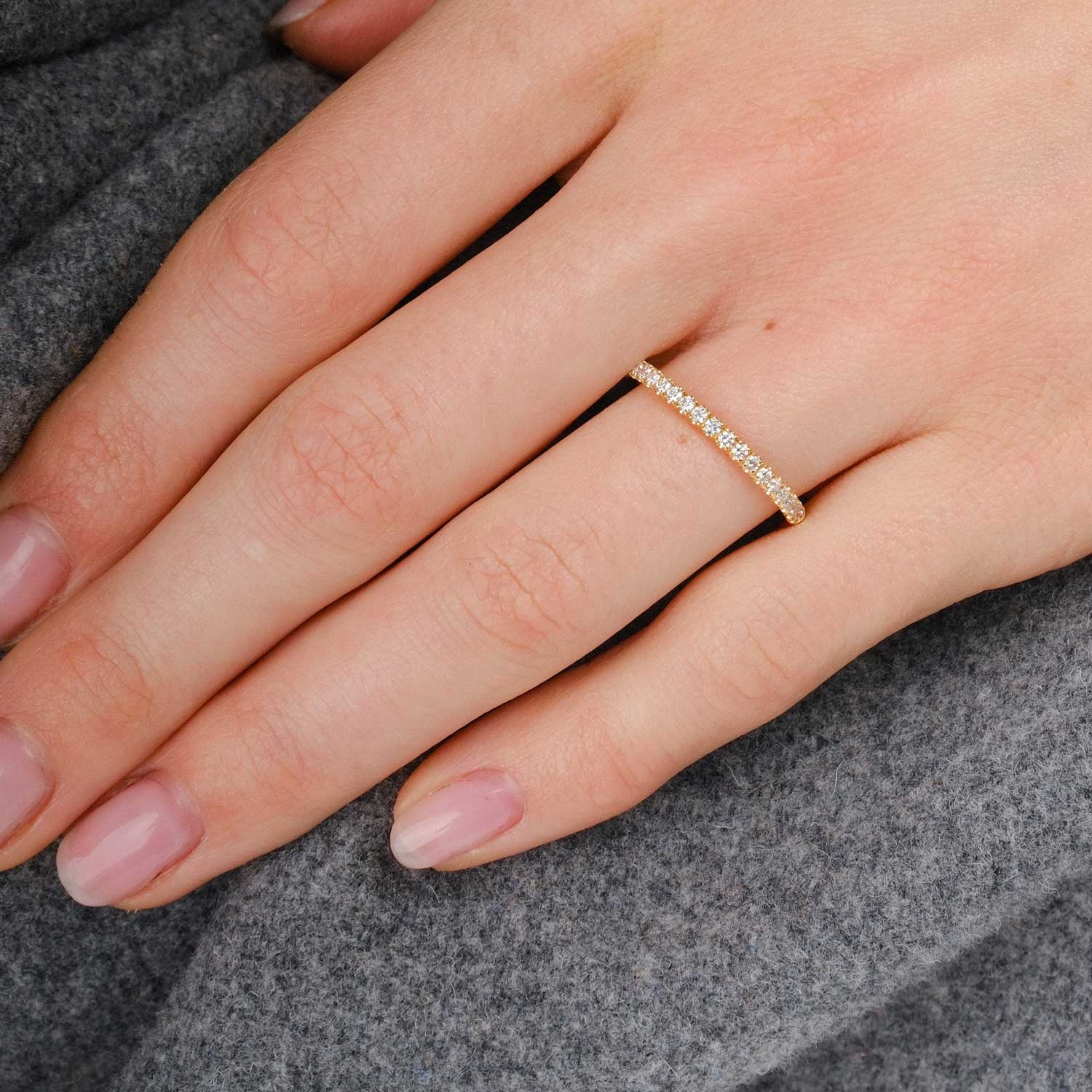 E.C.One AVA ethical Diamond Wedding Ring Yellow Gold made in our B Corp London workshop