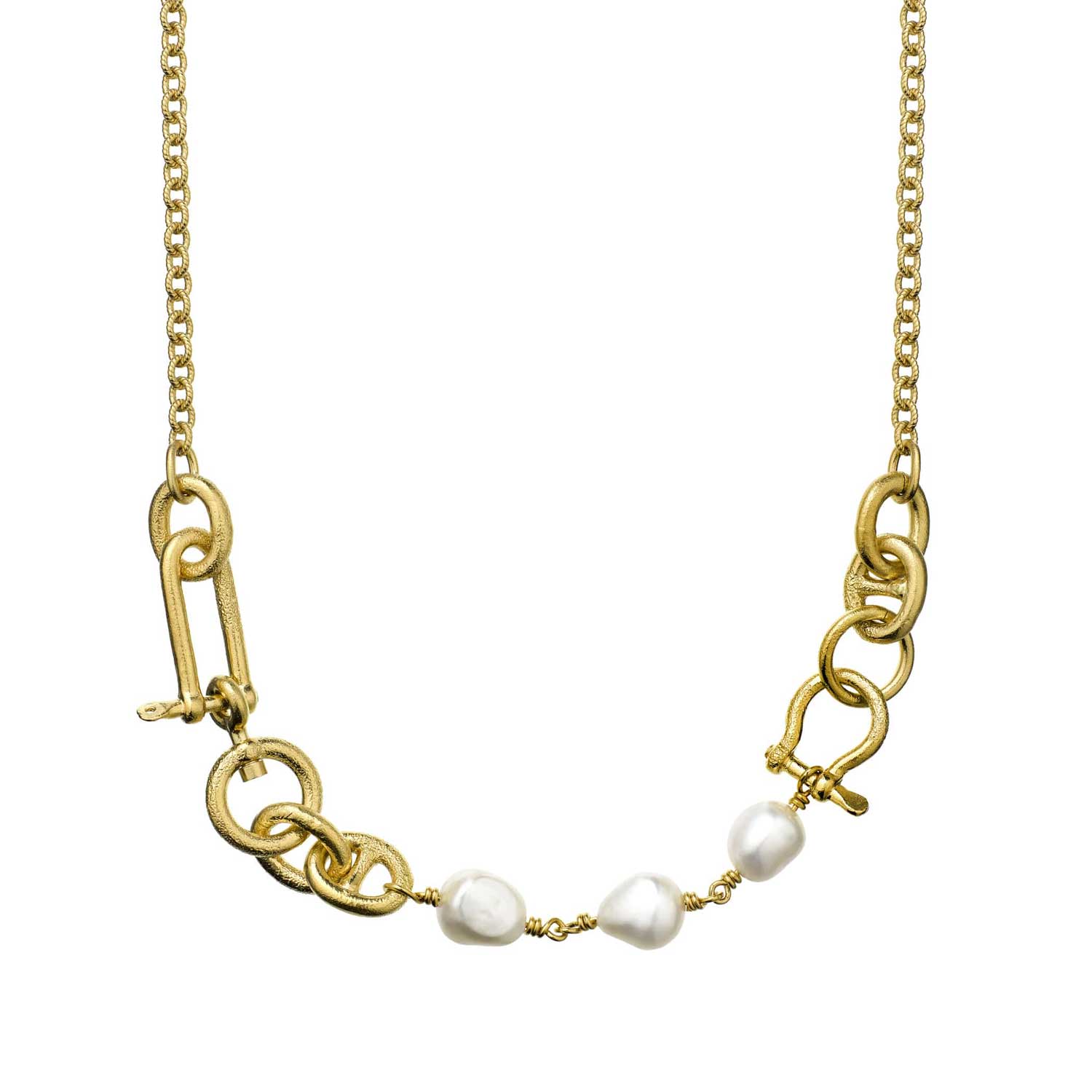 Alex Monroe at E.C.One London Boatyard chain and pearl necklace