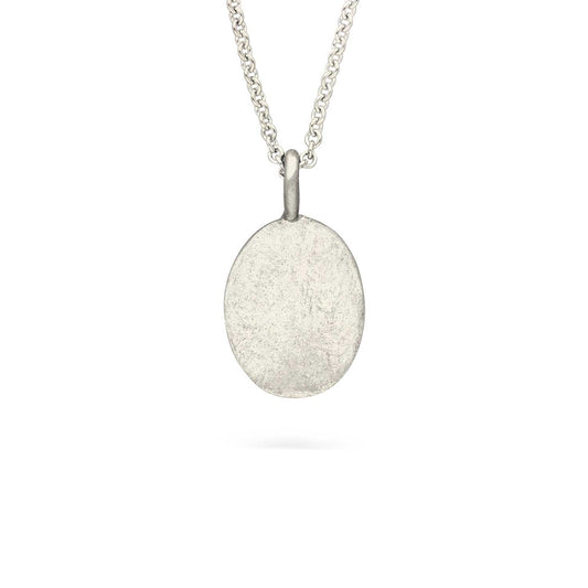 Belle Smith at E.C.One Oval Timber Necklace in Silver