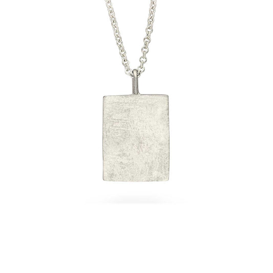 Belle Smith at E.C.One Rectangular Timber Necklace in Silver