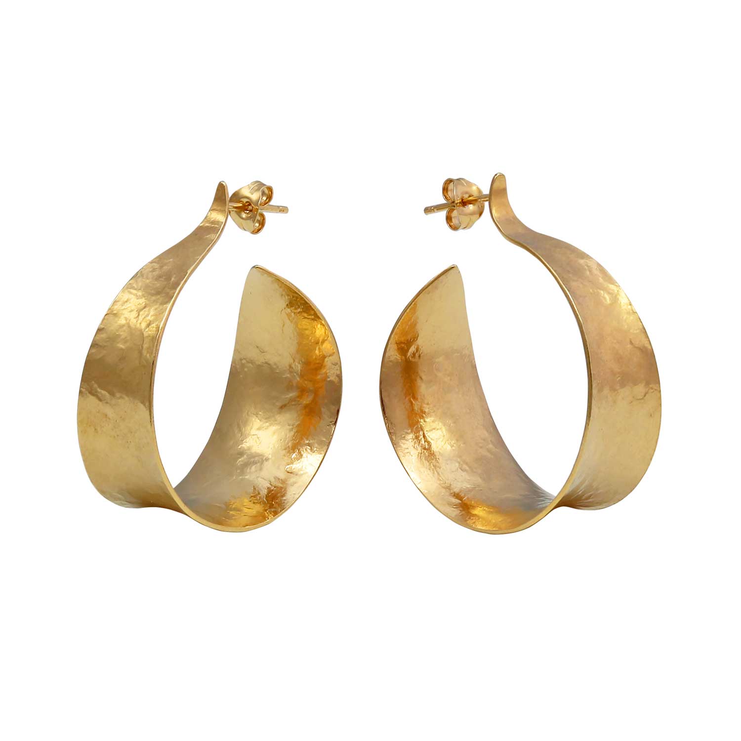 KOMOREBI Large Curl Hoop Earrings Gold Plated