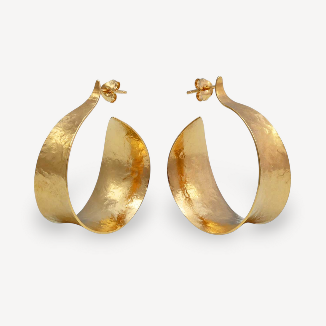KOMOREBI Large Curl Hoop Earrings Gold Plated