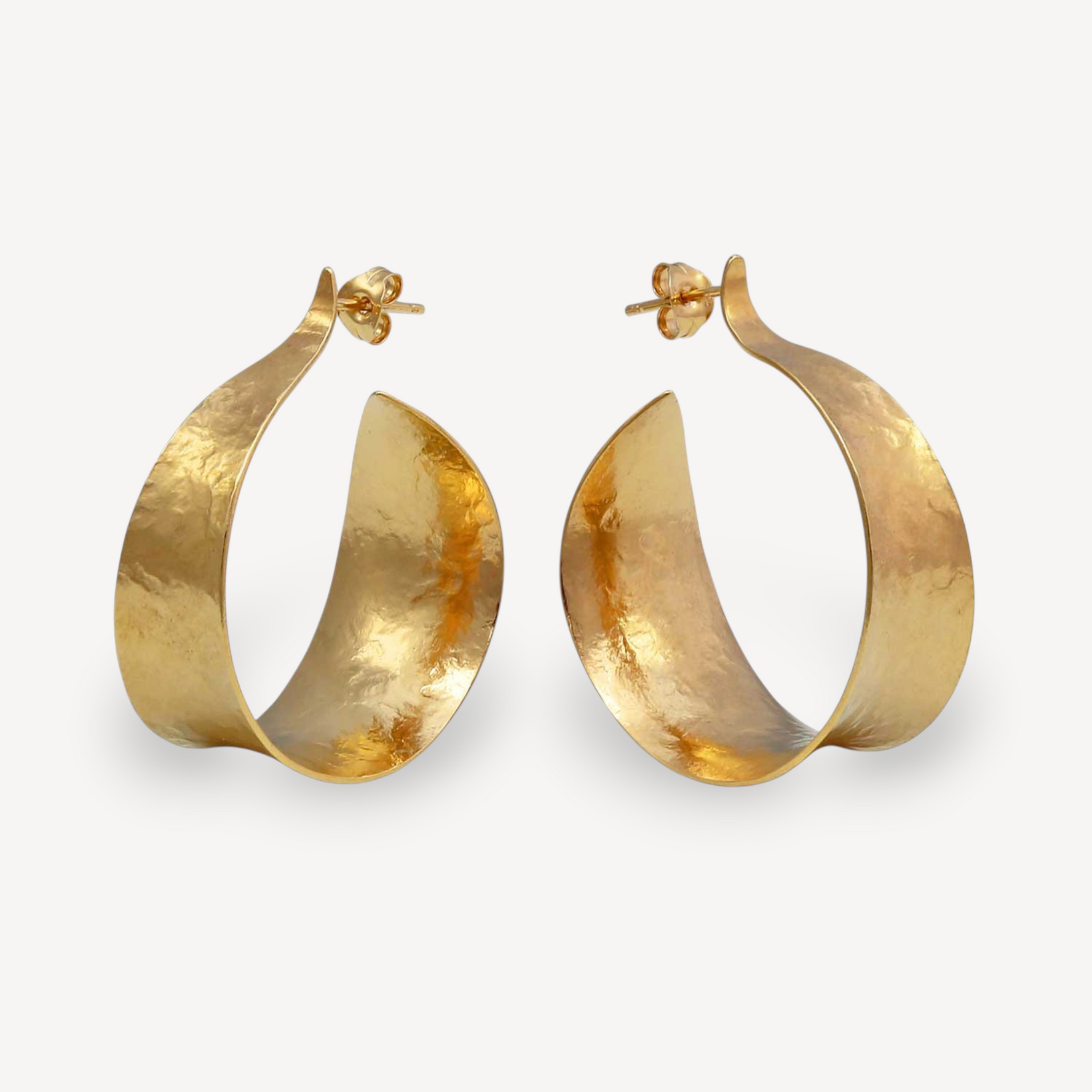 KOMOREBI Large Curl Hoop Earrings Gold Plated