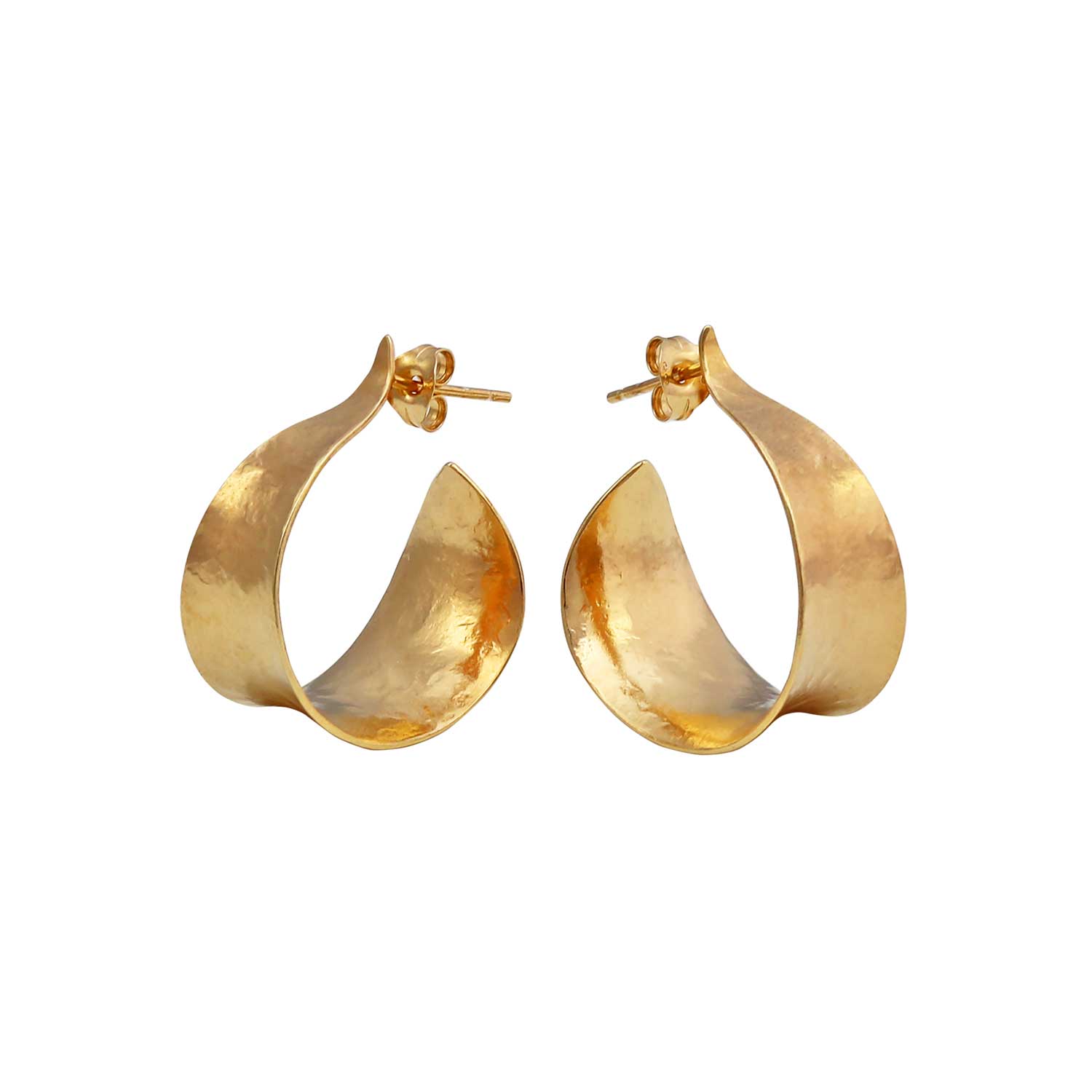 KOMOREBI Medium Curl Hoop Earrings Gold Plated