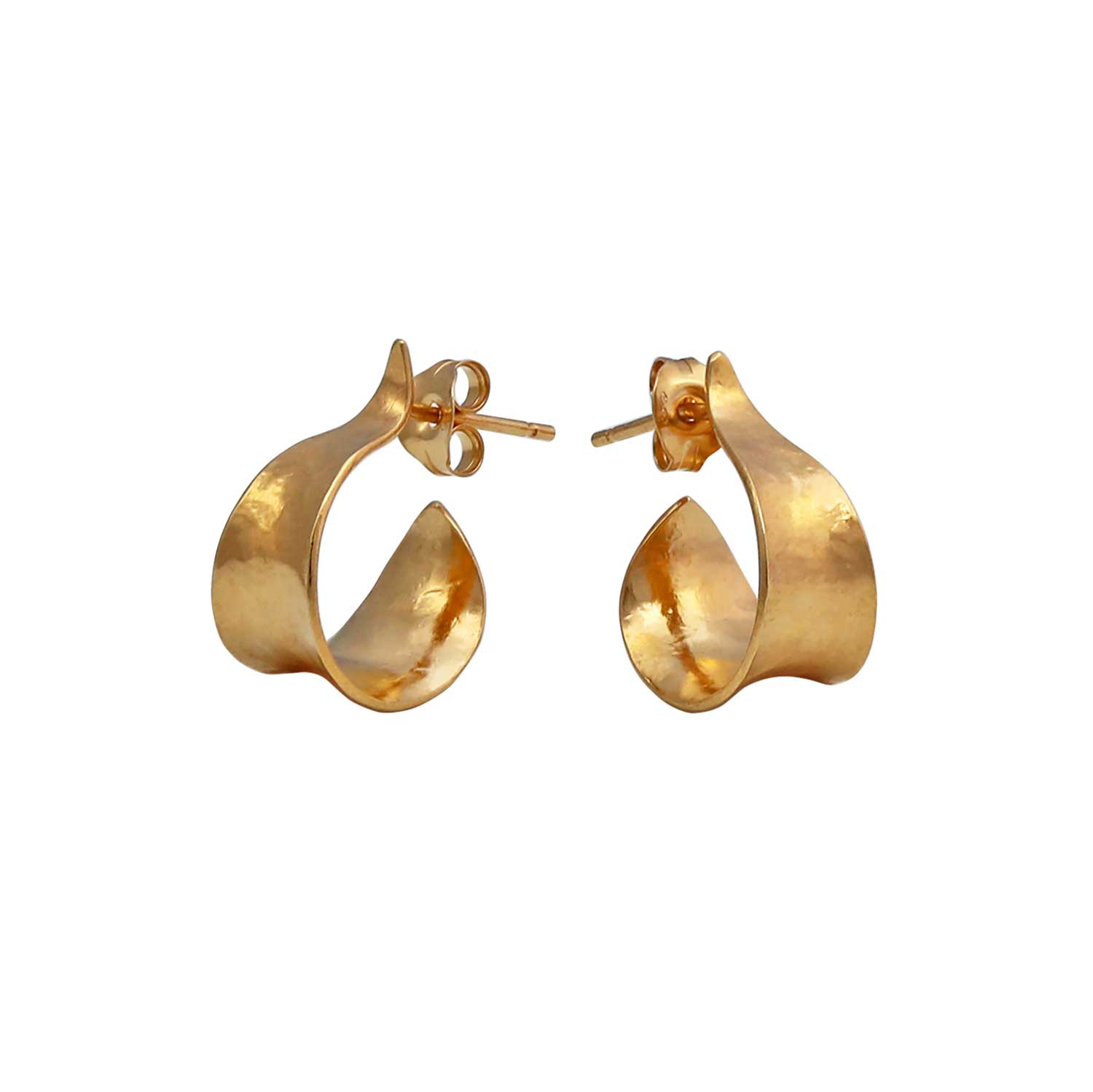 KOMOREBI Small Curl Hoop Earrings Gold Plated
