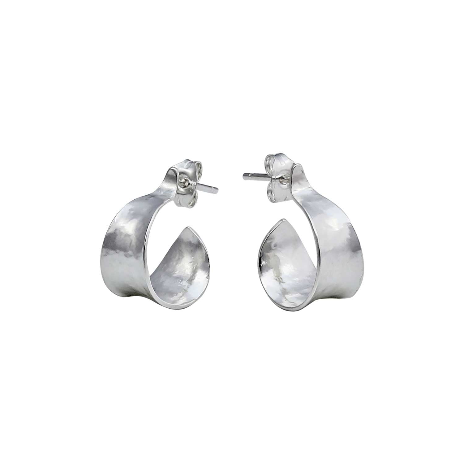 KOMOREBI Small Curl Hoop Earrings Silver