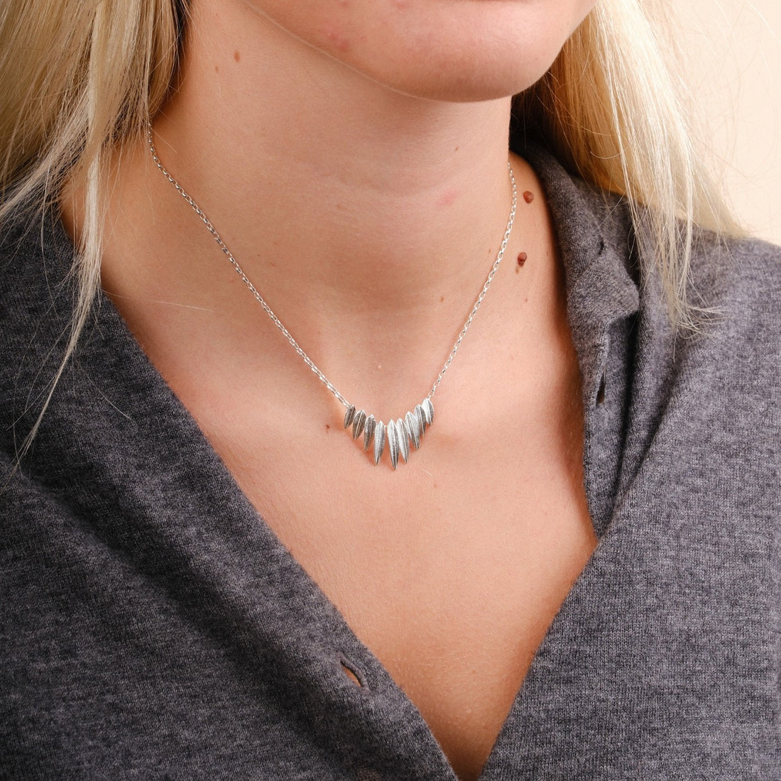 Phoenix Plume Necklace Silver