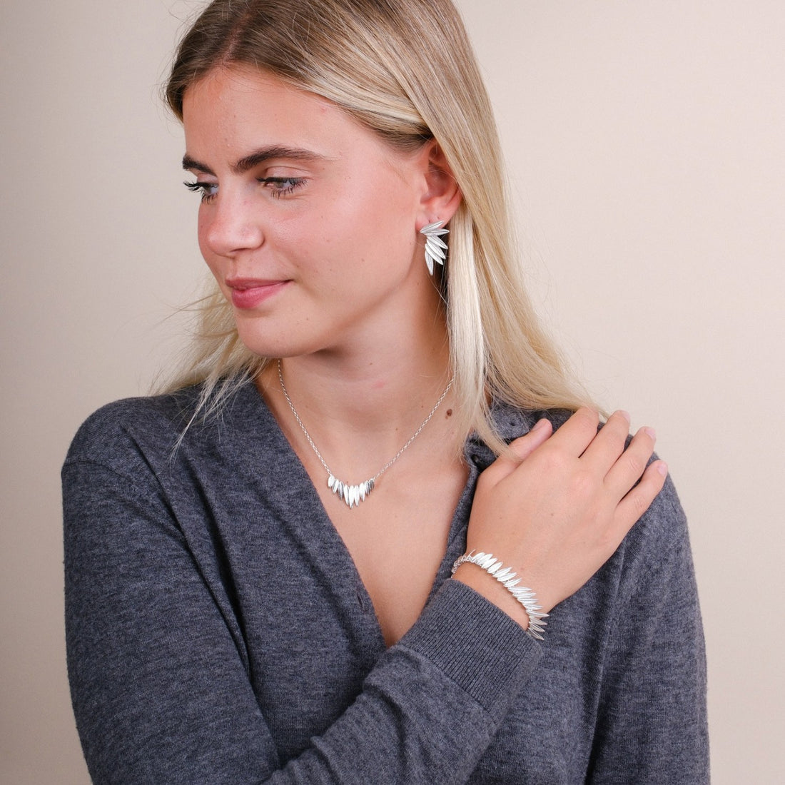 Phoenix Plume Necklace Silver
