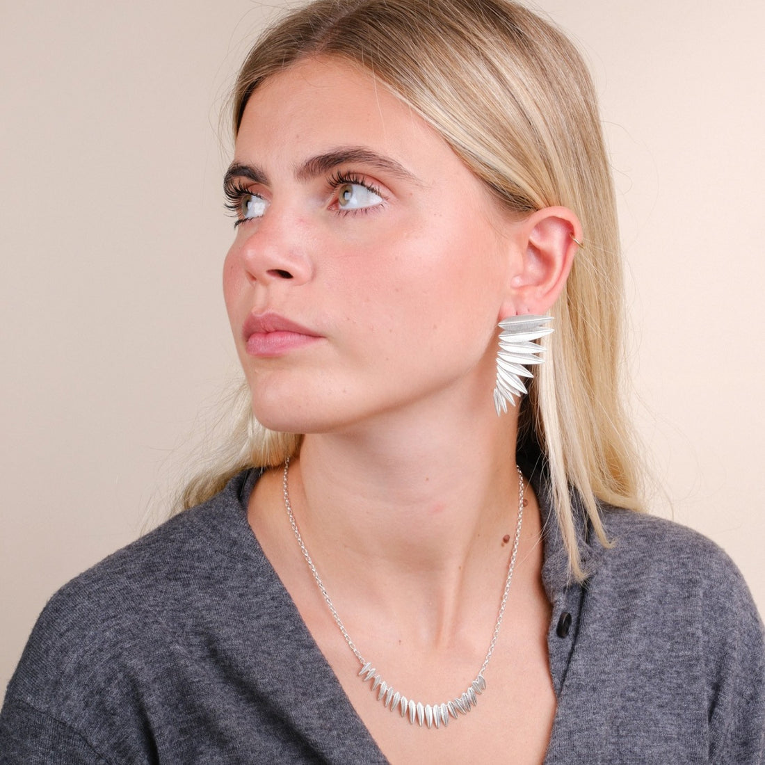 Phoenix Fringe Necklace Silver