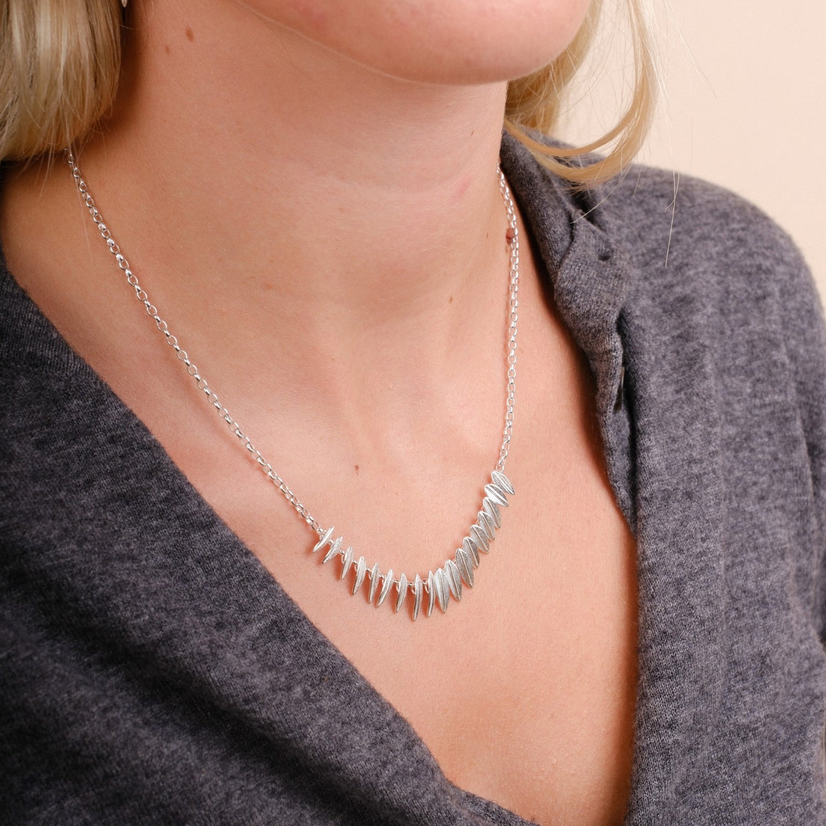 Phoenix Fringe Necklace Silver