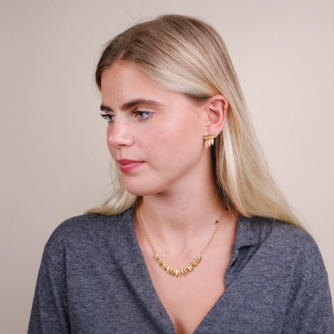 Phoenix Fringe Necklace Gold Plated