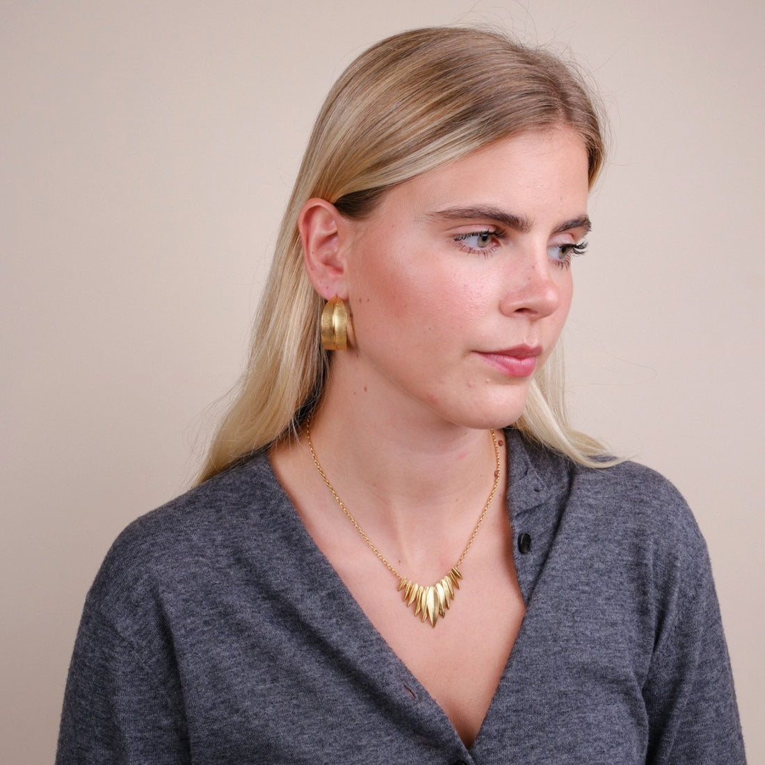 Phoenix Large Plume Necklace Silver