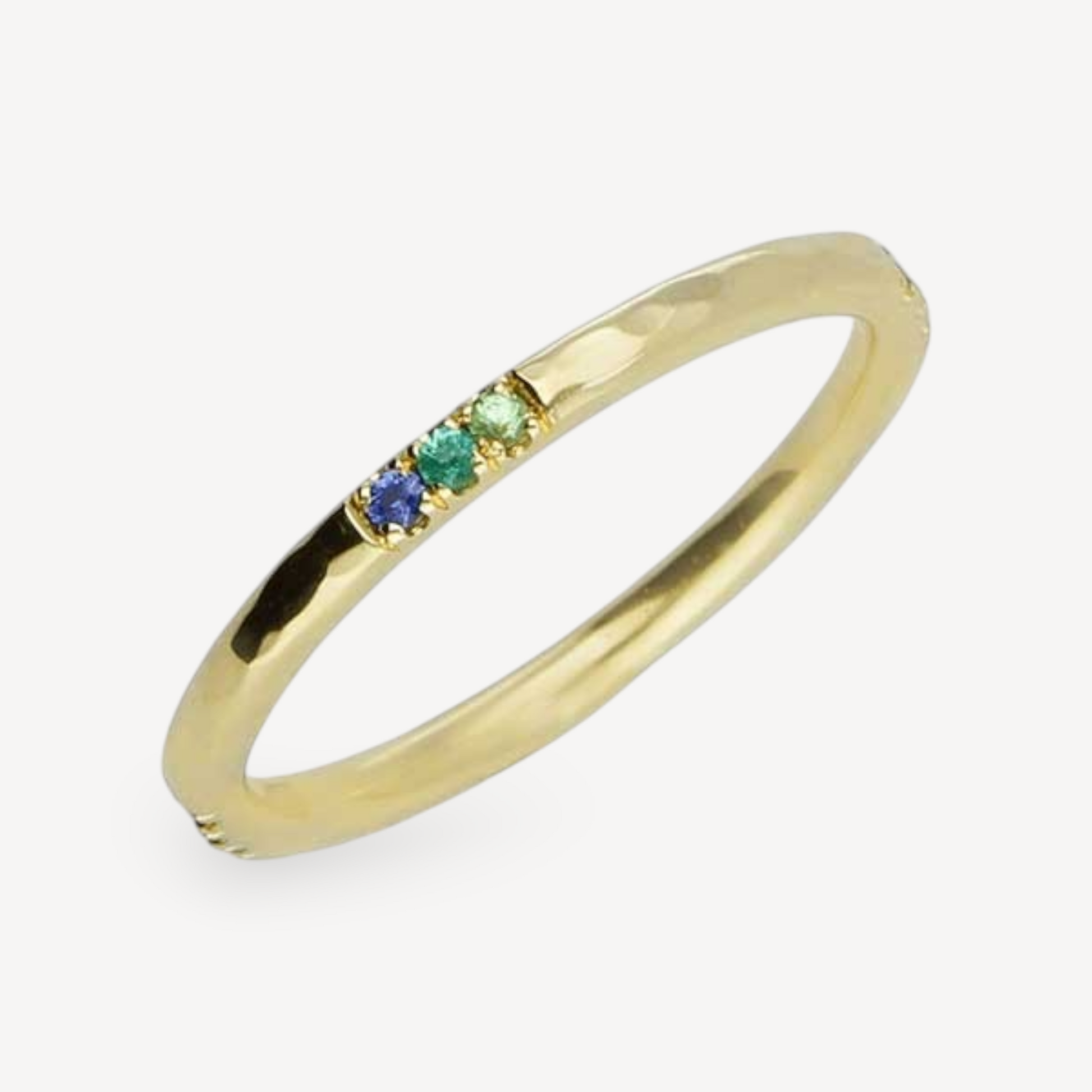 EC One ALICE Multi Gemstone Wedding band Yellow Gold