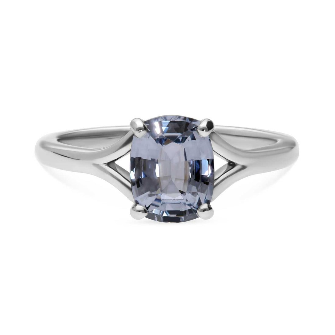 JUNO Platinum Solitaire Ring with Oval Pale Blue Sapphire made in recycled platinum by ethical jeweller E.C.One London in our B Corp certified workshop