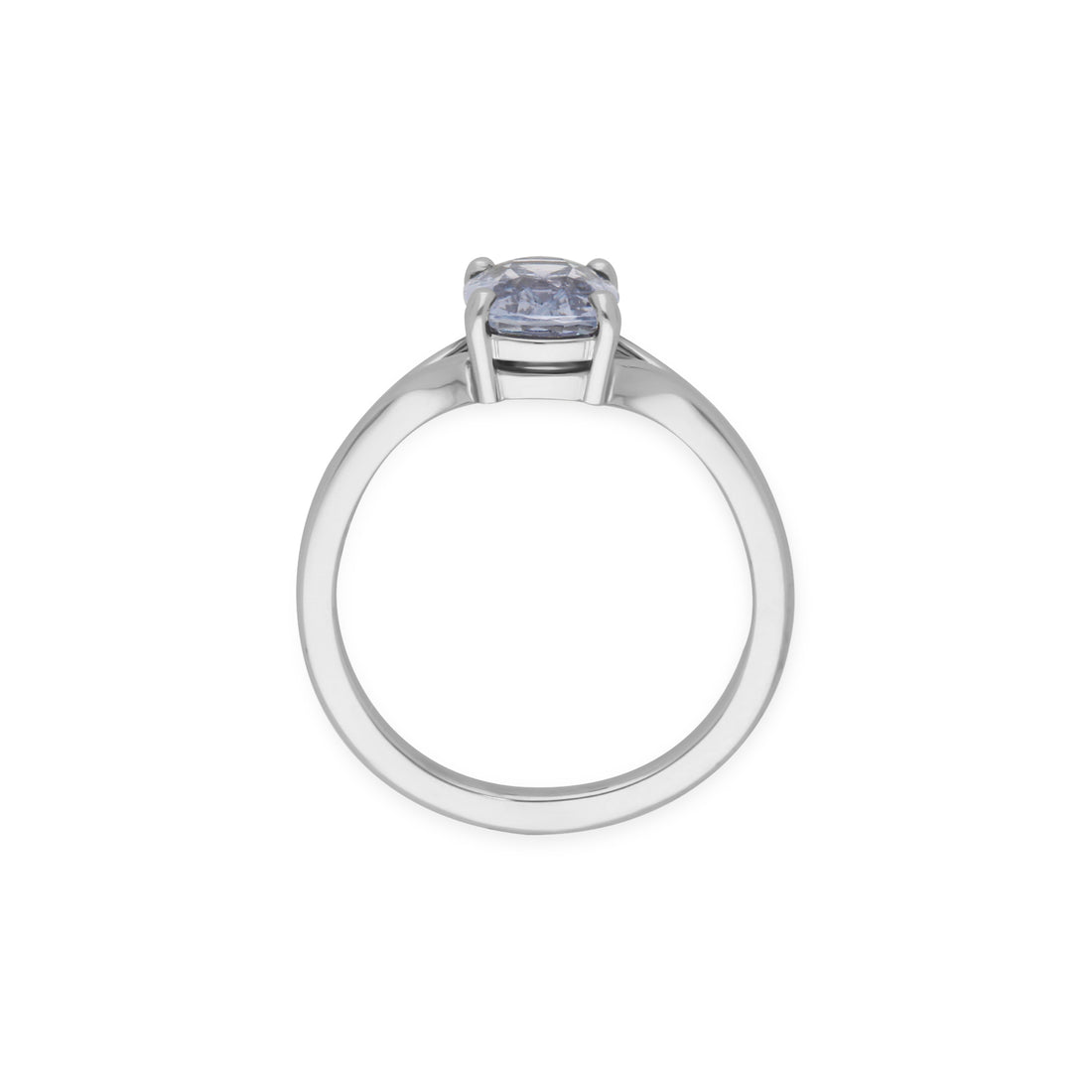 JUNO Platinum Solitaire Ring with Octagon Blue Sapphire