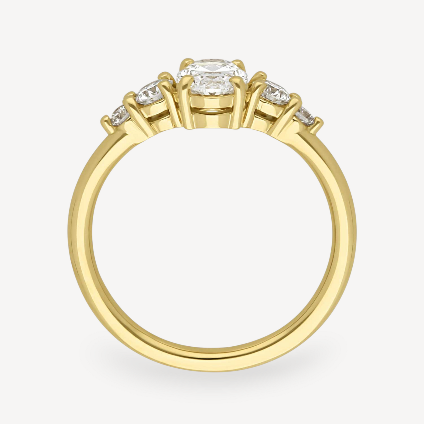 GENEVIEVE Yellow Gold Oval Diamond Engagement Ring by ethical jeweller EC One London made in our B Corp London workshop