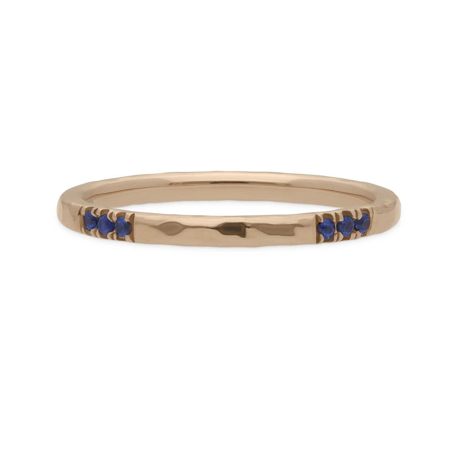 EC One ALICE Hammered Sapphire Rose Gold Wedding Ring