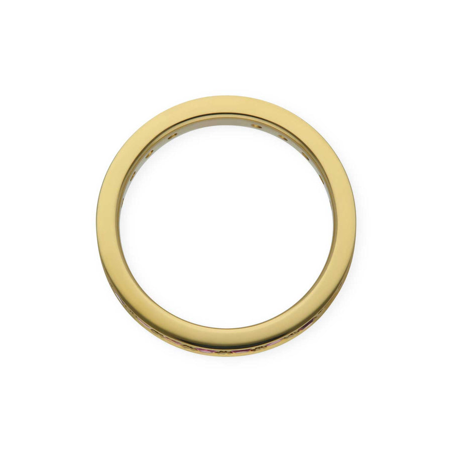 EC One's KALEIDOSCOPE Wide Gold Mixed Gemstone Eternity Ring made in our B Corp London workshop
