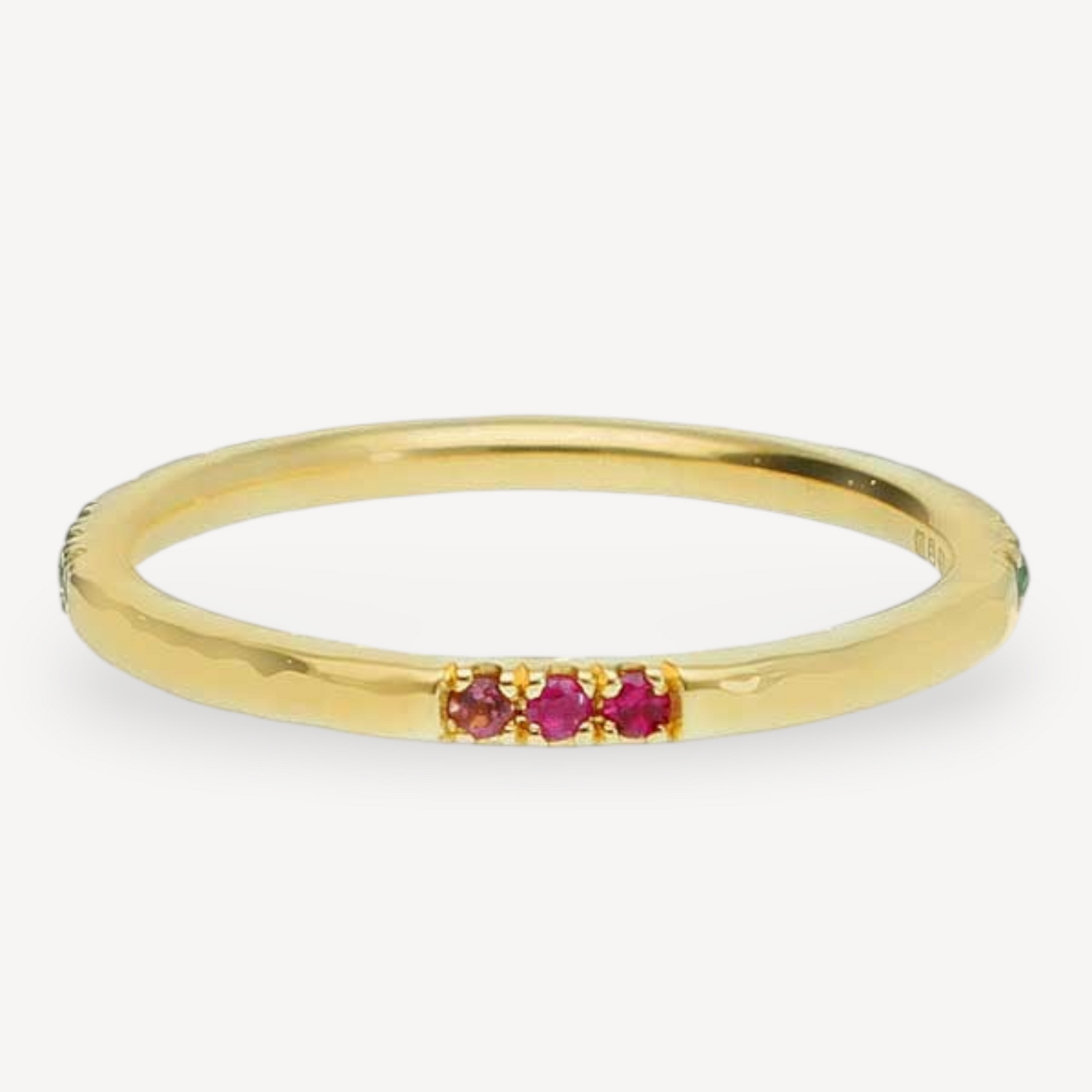 EC One ALICE Multi Gemstone Wedding band Yellow Gold