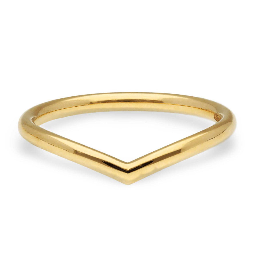 EC One V-shaped Wedding Ring Recycled Yellow Gold made in our London B Corp workshop