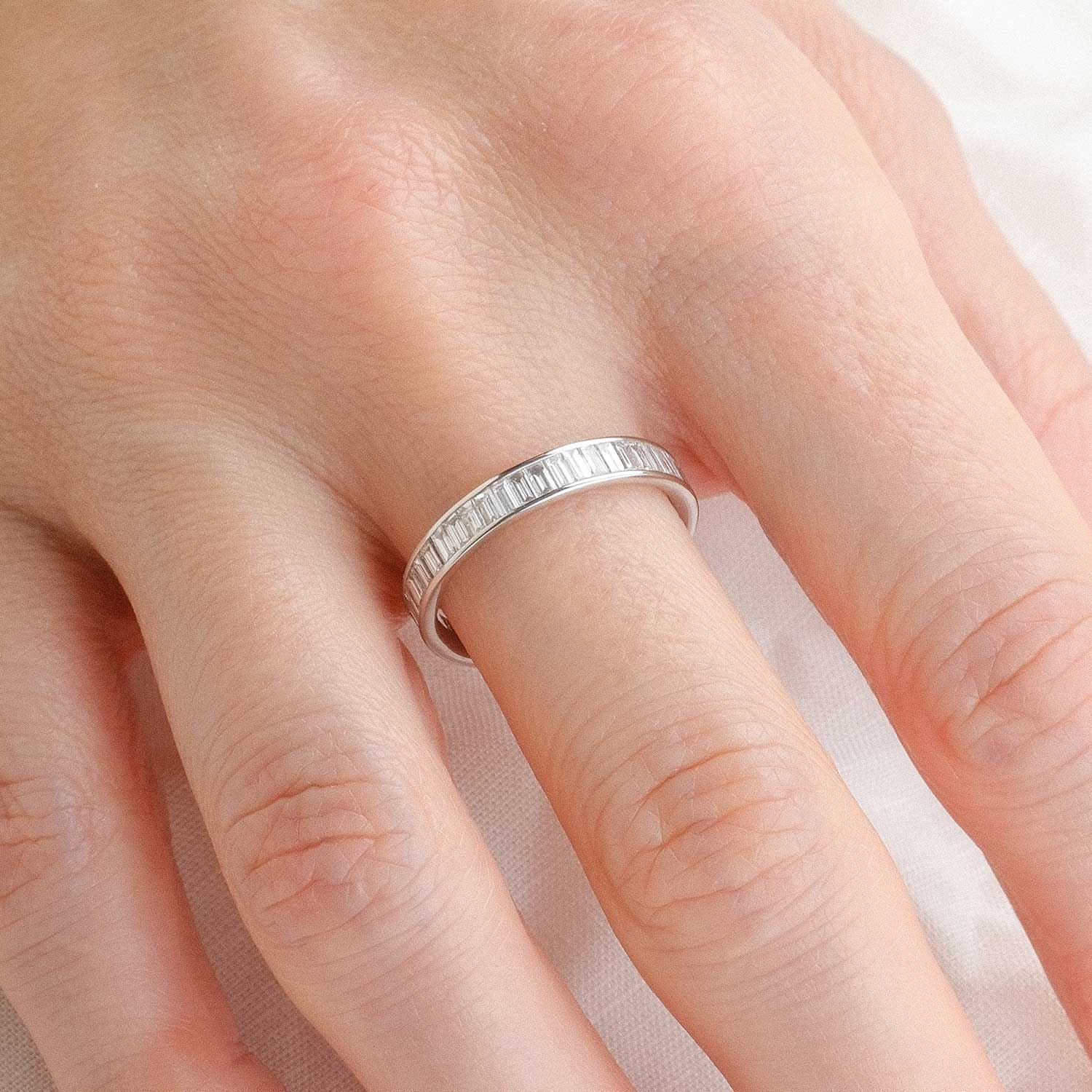1.50ct Baguette Diamond Full Eternity Ring White Gold at ethical jeweller E.C.One London
