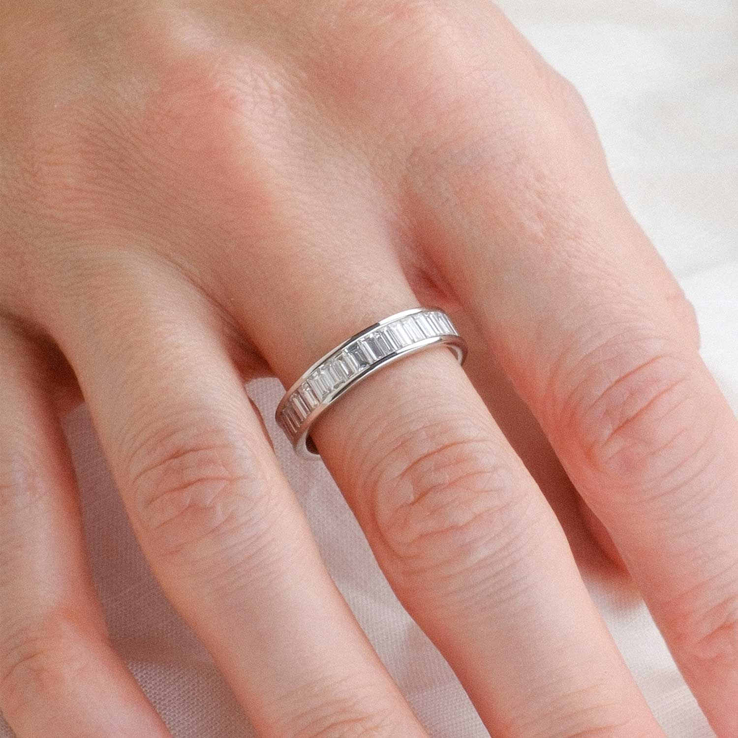 2.50ct Baguette Diamond Full Eternity Ring Platinum at ethical Jeweller E.C One London