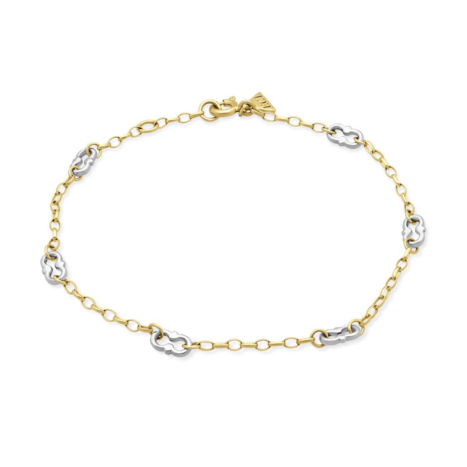 AMWELL Bracelet Yellow Gold Signature Chain with White Gold Detail by ethical London B Corp jeweller E.C.One