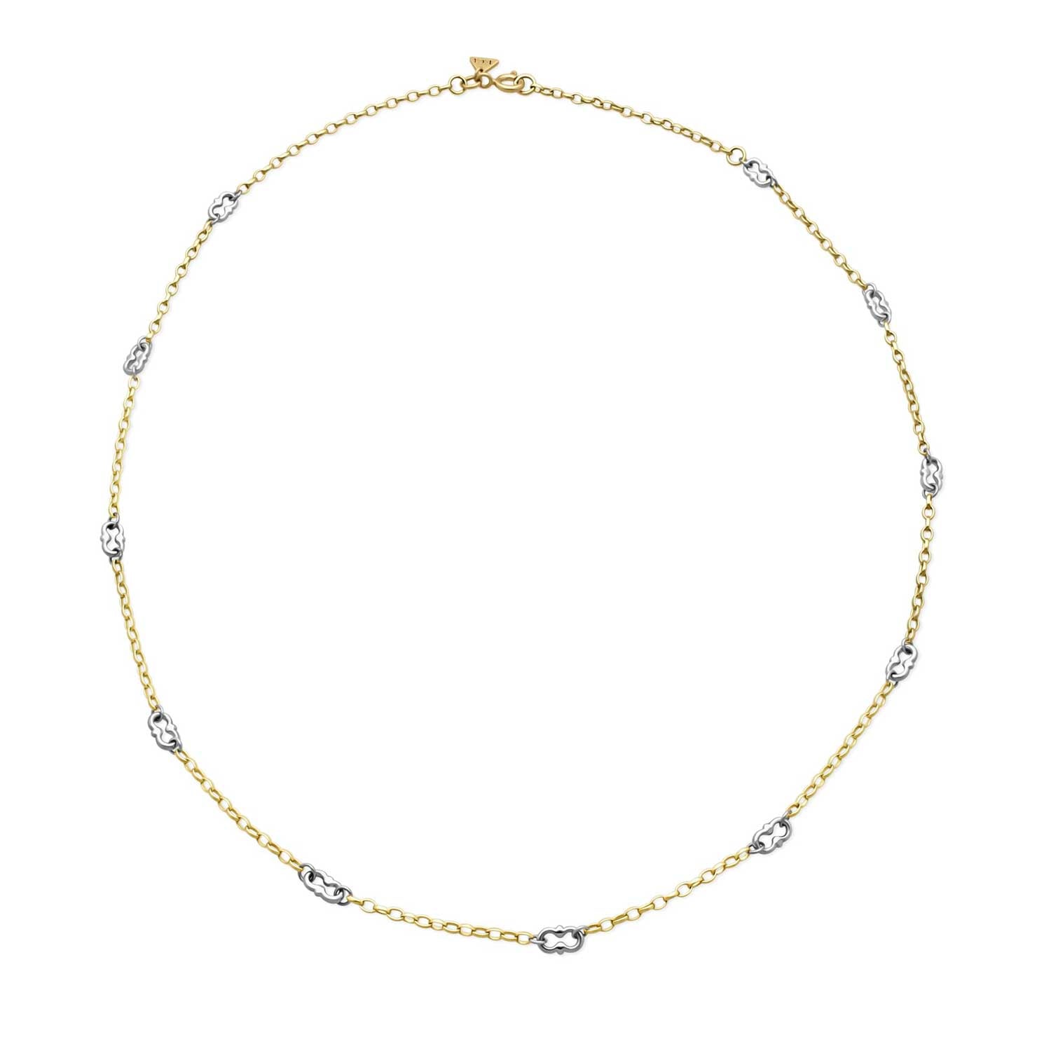 AMWELL Necklace Yellow Gold Signature Chain with White Gold Detail by ethical London B Corp jeweller E.C.One