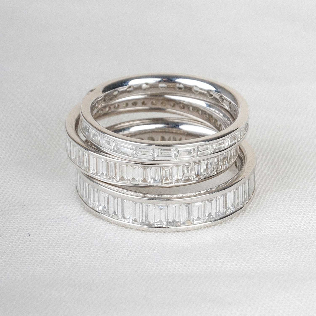 1.50ct Baguette Diamond Full Eternity Ring White Gold at ethical jeweller E.C.One London