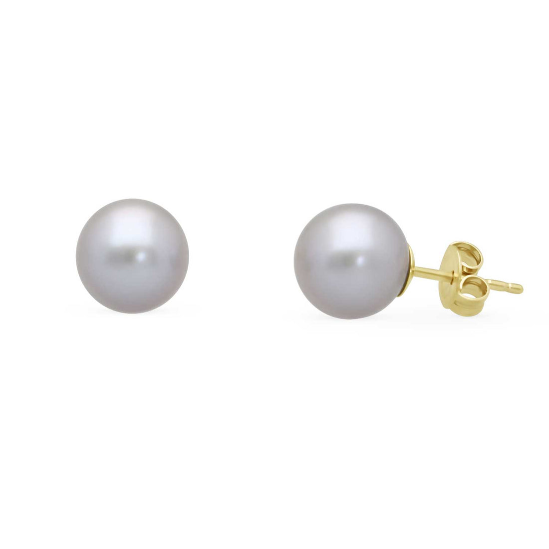 Medium Grey Pearl Studs at E.C.One London