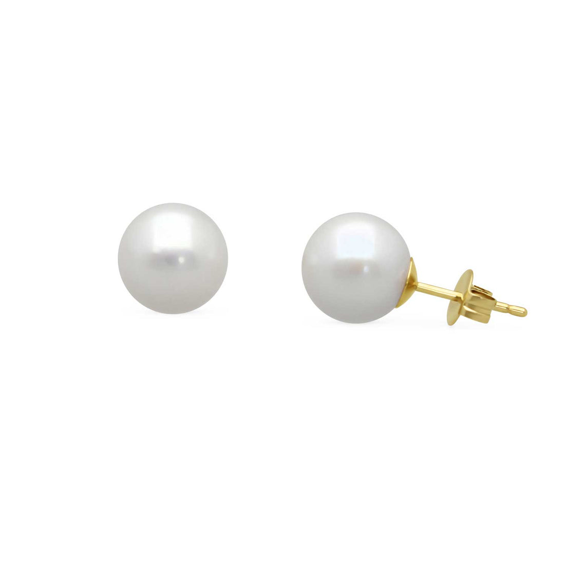 Medium White Pearl Studs at E.C.One London