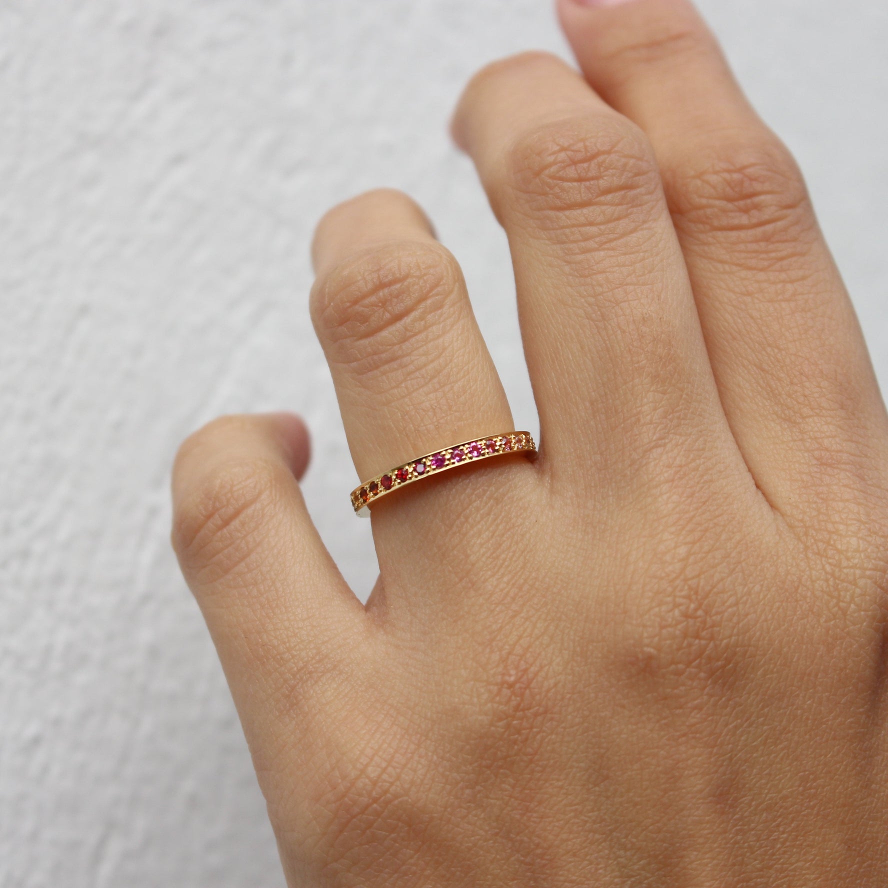 Narrow Kaleidoscope Gold Ring