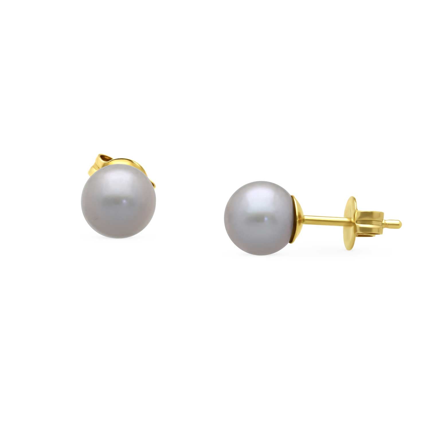 Small Grey Pearl Studs at E.C.One London
