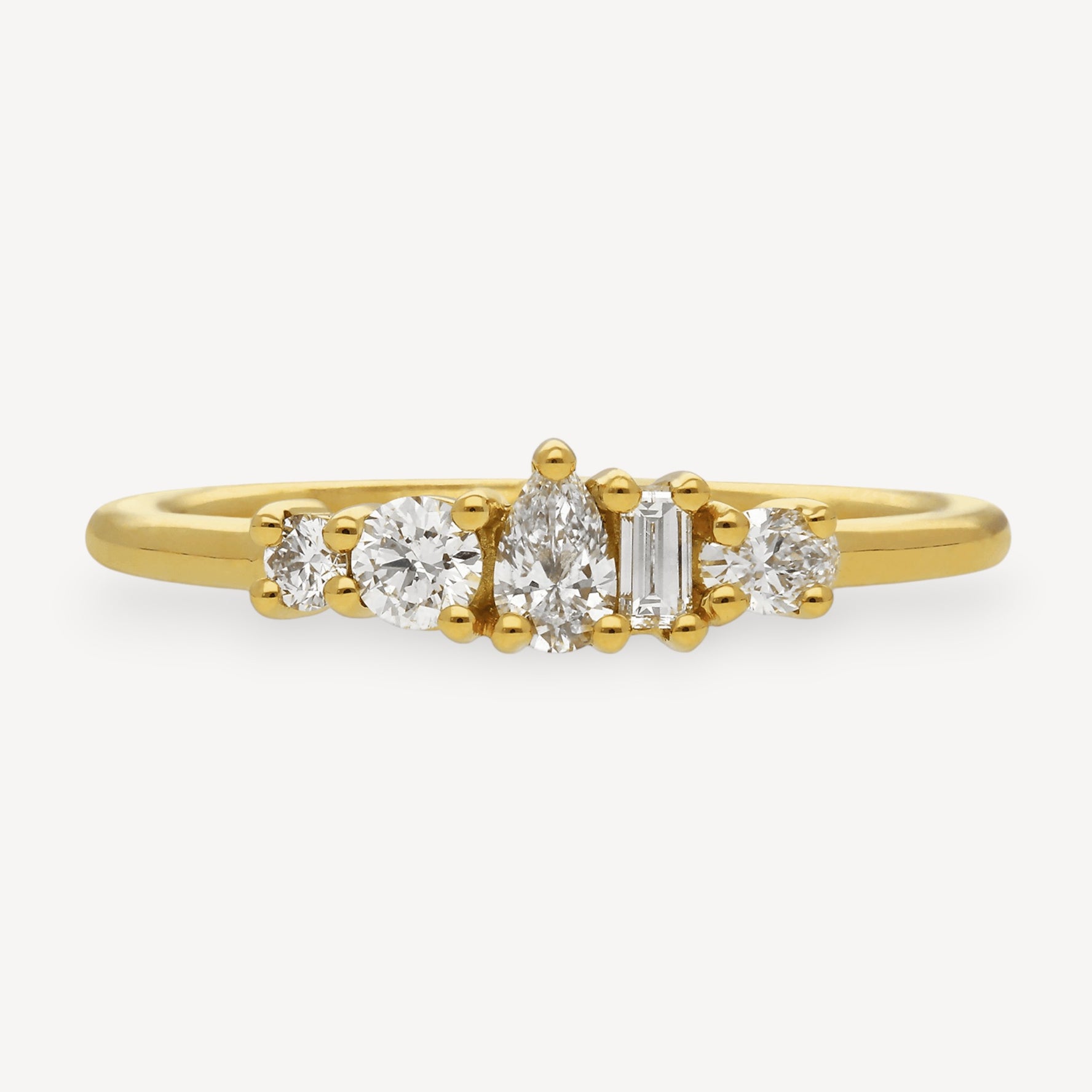 EC One Medium "Elise"  recycled 18ct Yellow Gold Ring with Diamonds