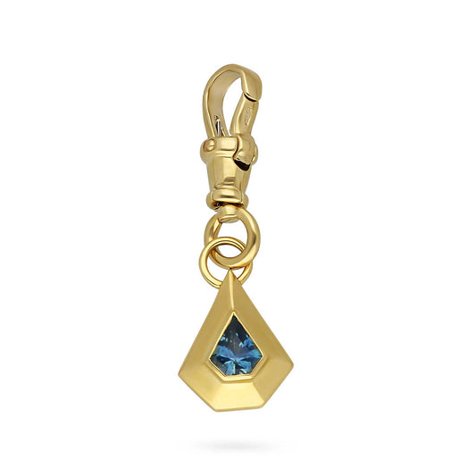 Ellie Air at ethical jeweller E.C.One ROCKPOOL Shield Gold Charm with Blue Sapphire